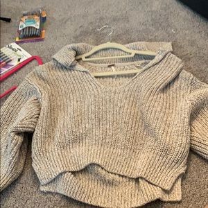 free people cropped sweater